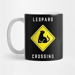 Animal Crossing Mugs - Leopard Crossing Animal Road Sign Mug TP2712