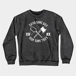 Animal Crossing Sweatshirts - Catch Some Bees and Chop Some Trees (White) Sweatshirt TP2712