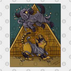 Animal Crossing Posters - Ankha and Lucky Background Poster TP2712