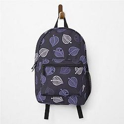 Animal Crossing Backpacks - Nook Leaf Aloha Logo  Purple/Lavender on Dark Purple  Backpack RB3004