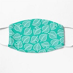 Animal Crossing Face Masks - Nook Leaf Blue Flat Mask RB3004