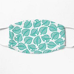 Animal Crossing Face Masks - Nook Leaf White Flat Mask RB3004