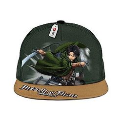 Levi Ackerman Snapback Hat Custom Attack On Titan Anime Hat GOTK2402
