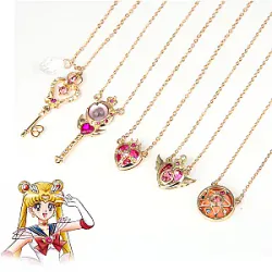Anime Sailor Moon Necklace Love Wings Magic Stick Pendant Necklace Girl Jewelry Gift Cosplay Prop Choker