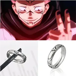 Anime Jujutsu Kaisen Ring Ryomen Sukuna Itadori Yuji Cosplay Prop Metal Opening Adjustable Rings Unisex Jewelry Gift Accessories