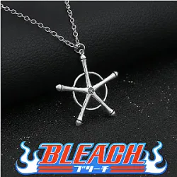 Anime Bleach Quincy Ishida Uryuu Necklace Cosplay Alloy Choker Chain Ginrei Gojiaku Amulet Pendant Necklace Jewelry Accessories
