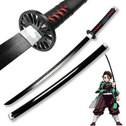 COS Anime Swords Performance Props Demon Slayer Sword Tanjirou Katana  AL2502