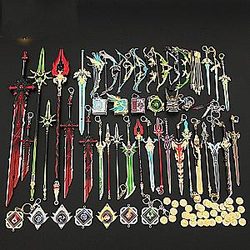 Genshin Impact Katanas - 40 Styles Genshin Impact Sword Keychain Alloy Weapon Home Decor