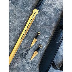 Gold Double Edge Ninja Sword 2 Throwing Knives  KA1207