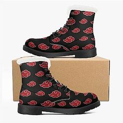 Naruto Shoes - Akatsuki Naruto Custom Faux Fur Boots Official Store AS0612