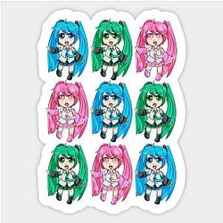 Hatsune Miku Chibis Sticker TP0401