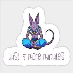 5 more minutes Beerus Dragon Ball Sticker TP0401