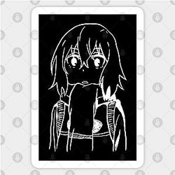 erased the town without me boku dake ga inai machi kayo hinazuki back to school fanart original hand drawn anime peek black Sticker TP0401
