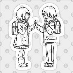 erased anime characters kayo hinazuki and satoru fujinuma Sticker TP0401