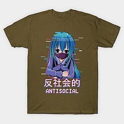 Vaporwave Aesthetic Social Waifu Otaku Japan Anime T-shirt TP3112