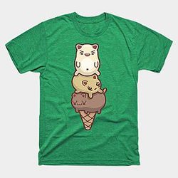 Cats Ice Cream Waffle Ice Cream Kitten Ball Ice T-shirt TP3112