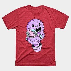 Pastel Goth Cactus and Voodoo Doll Anime Japanese T-shirt TP3112