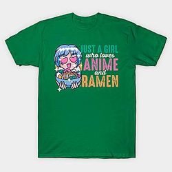 Just A Girl Who Loves Anime And Ramen Chibi Girl T-shirt TP3112