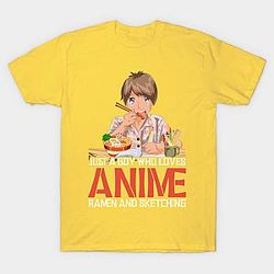 Boy Otaku Sketching Foodie Japan Ramen T-shirt TP3112