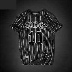 Slam Dunk Hanamichi Sakuragi No.10 striped T-shirt WS2402 Offical Merch