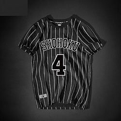 Slam Dunk No.4 Akagi Takenori Tshirt striped Black Tee WS2402 Offical Merch