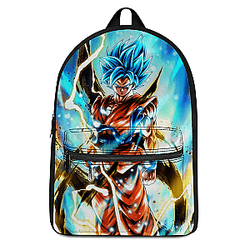 Dragon Ball Backpacks - Legends Son Goku Super Saiyajin Blue Canvas Rucksack SAI050505