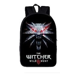 The Witcher 3 Wild Hunt Roaring Wolf Symbol Black Backpack Bag SAI0505