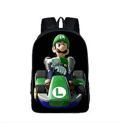 Super Mario Kart Racing Luigi Driving Black Backpack Bag SAI0505