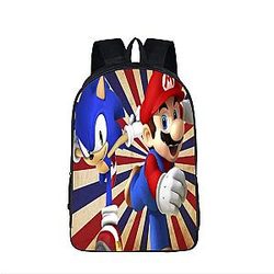 Super Mario Sonic The Hedgedog Retro Style Backpack Bag SAI0505