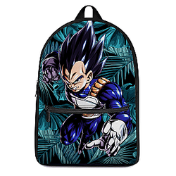 Dragon Ball Z Backpacks -  Vegeta Base Form Tropical Leaves Background Backpack  SAI0505