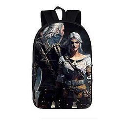 The Witcher 3 Wild Hunt Geralt &amp; Ciri Scary Team Up Backpack Bag SAI0505