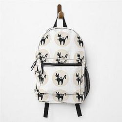 Ghibli Backpacks - Jiji Cat Circle White Design Backpack RB0605