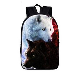 Rare Black And White Wolf Canidae Family Amazing Backpack SAI0505