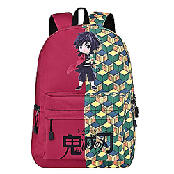Demon Slayer Backpacks - Tomioka Giyuu Geometric Green School Bag Laptop Backpack for Girls Boys
