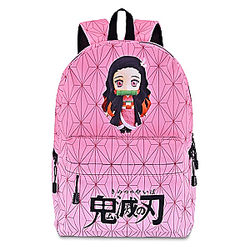 Demon Slayer Backpacks - Pink Geometric Gradient School Bag Laptop Backpack for Girls Ladies