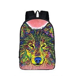 Colorful Timber Wolf Canine Drawing Art School Backpack SAI0505