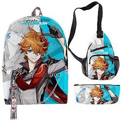 Genshin Impact Backpack - 3pcs/Set Fashion Anime Unisex Schoolbag