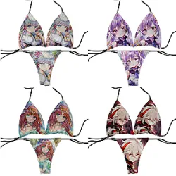 New fashion anime style ladies bikini suit cartoon anime girl pattern Kawaii swimsuit two-piece novelty trend holiday gift