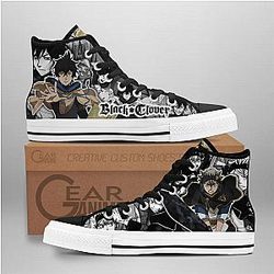 Black Clover Converse - Yuno and Asta High Top Shoes | Anime Converse AG0512