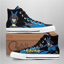 Pokemon Converse - Lucario High Top Shoes | Anime Converse AG0512