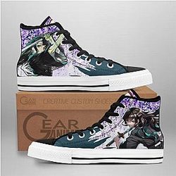 Demon Slayer Converse - Muichiro Tokito High Top Shoes Wisteria Mix Manga | Anime Converse AG0512