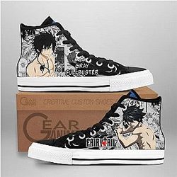 Fairy Tail Converse - Gray Fullbuster High Top Shoes | Anime Converse AG0512