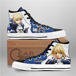 Fate Zero Converse - Saber High Top Shoes | Anime Converse AG0512