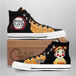 Demon Slayer Converse - Zenitsu Zeniko High Top Shoes Funny | Anime Converse AG0512