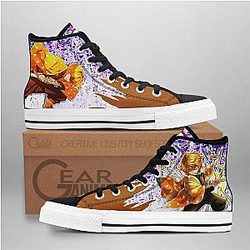 Demon Slayer Converse - Zenitsu High Top Shoes Wisteria Mix Manga | Anime Converse AG0512