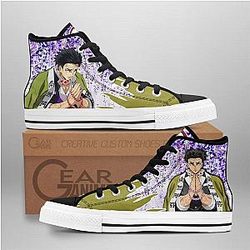 Demon Slayer Converse - Gyomei Himejima High Top Shoes Wisteria Mix Manga | Anime Converse AG0512