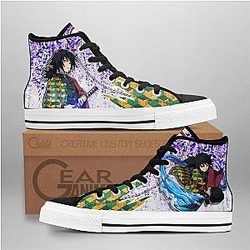 Demon Slayer Converse - Giyu Tomioka High Top Shoes Wisteria Mix Manga | Anime Converse AG0512
