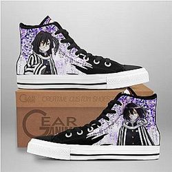 Demon Slayer Converse - Obanai Iguro High Top Shoes Wisteria Mix Manga | Anime Converse AG0512