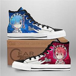 Re:Zero Converse - Ram and Rem High Top Shoes | Anime Converse AG0512