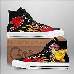 Fairy Tail Converse - Natsu Dragneel High Top Shoes Flame Mix Manga | Anime Converse AG0512